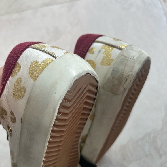 GOLDEN GOOSE DELUXE BRANS Girls Gold White Leather Trainers Sneakers (size 30) - Picture 3 of 7